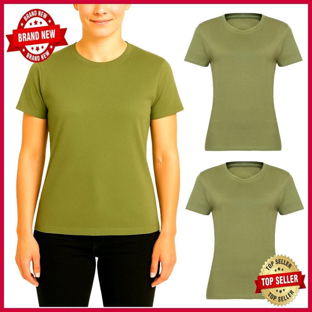 Soft Cotton Crewneck T-Shirt Classic Minimal Comfortable Everyday Basic Tee